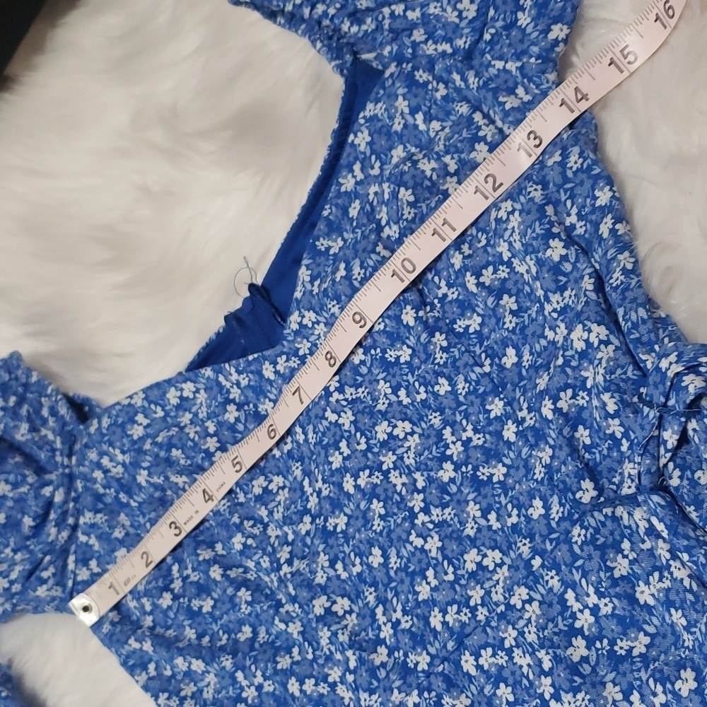 B.DARLIN FLORAL BLUE MINI DRESS SIZE 1/2 - Picture 5 of 11